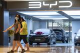 BYD Showrooms In Shanghai As Carmakers Stock Plunges After Buffett’s Stake Sale Spurs Bets on More Selling