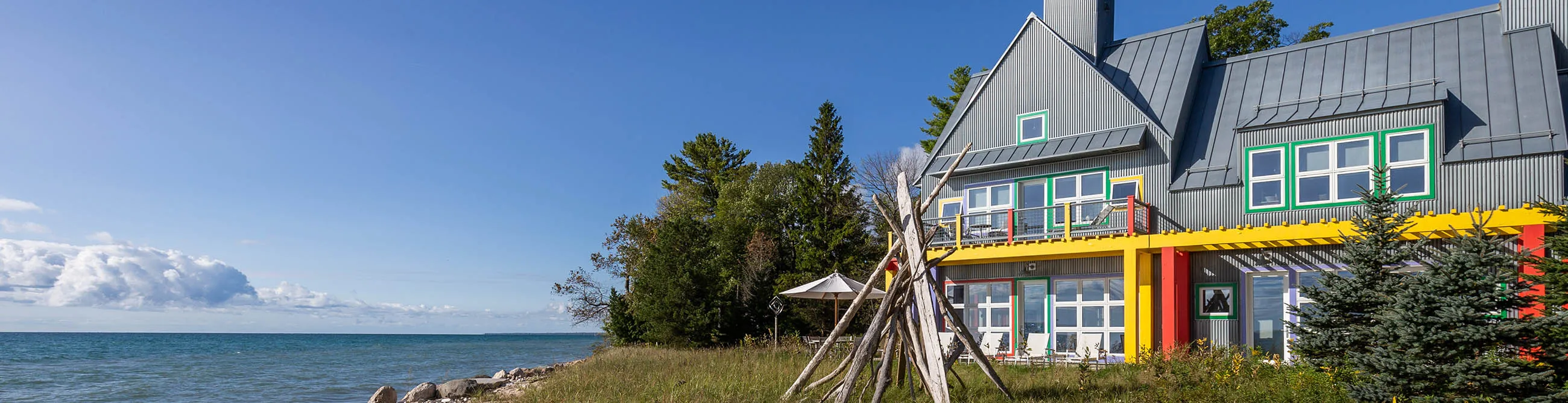 The house overlooks Lake Michigan.