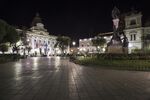The National Congress of Bolivia, or Palacio Legislativo, left, the Presidential Palace, or Palacio de Gobierno, and the Cathedral of La Paz stand at Plaza Murillo in La Paz.