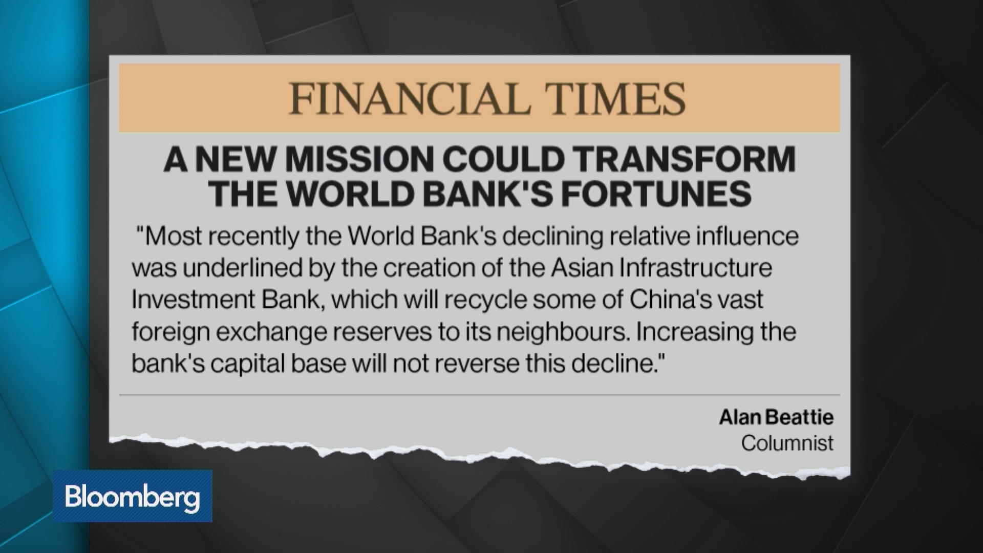 World Bank Fighting Declining World Influence Bloomberg - 