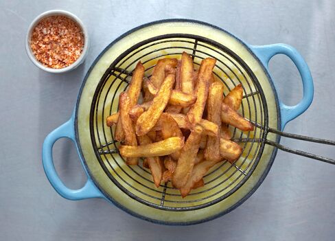 Fries are served at Comptoir Gascon, near Smithfield Market.