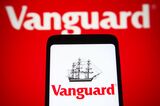 In this photo illustration, the Vanguard Group Inc. logo is