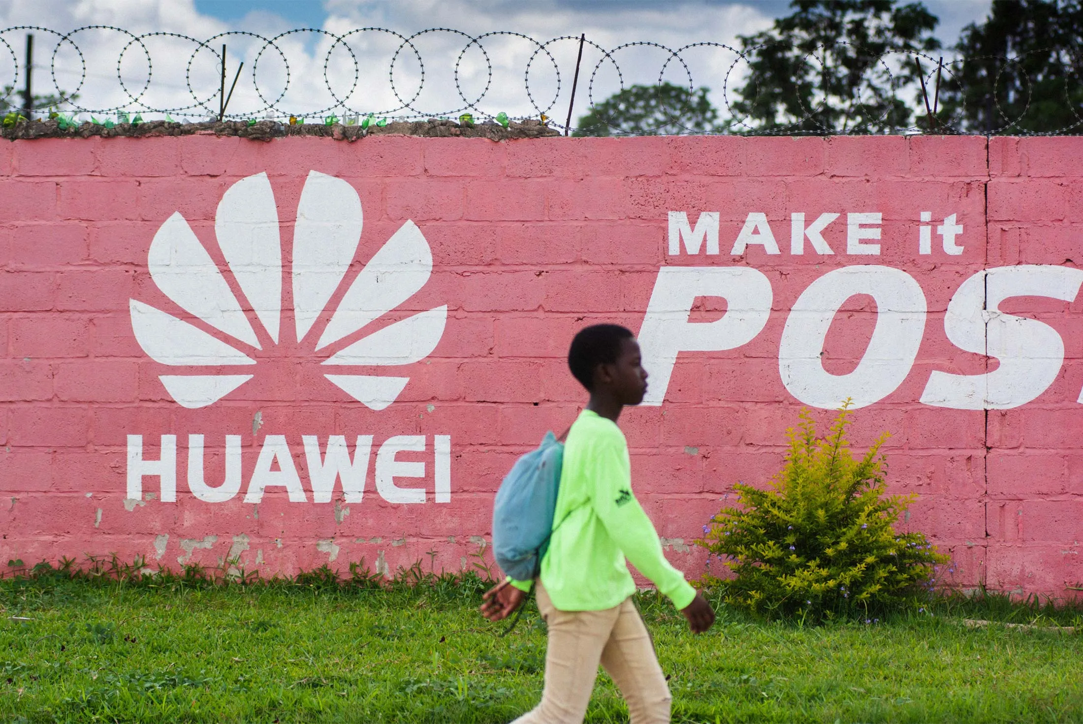 Ads for China’s telecommunications and tech-infrastructure companies appear prominently in developing countries such as Zambia.