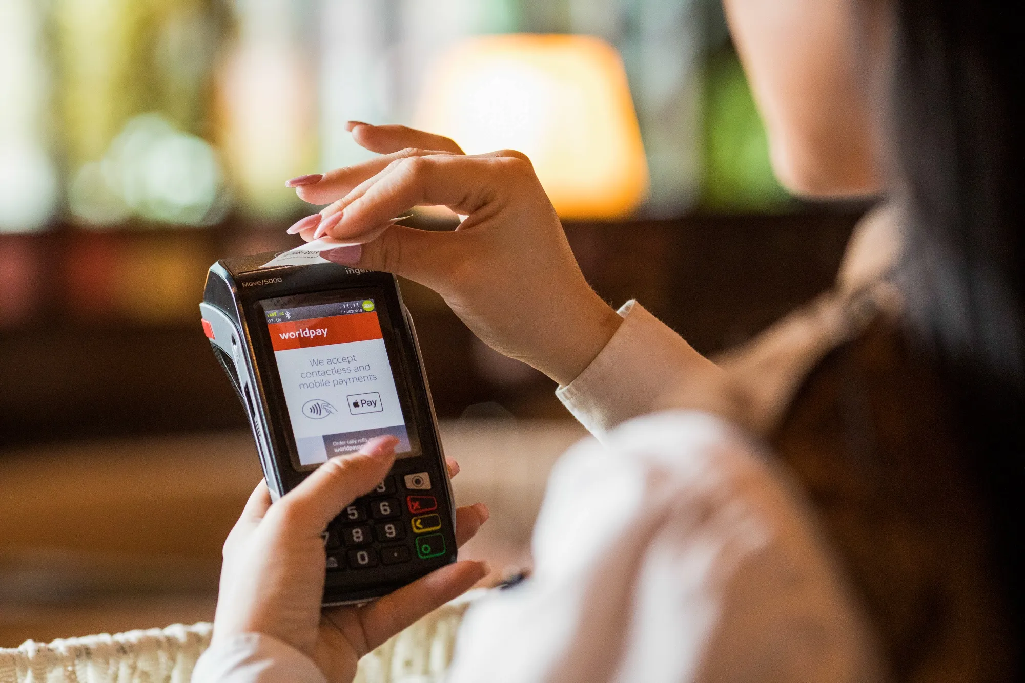 A Worldpay Inc. payment terminal.