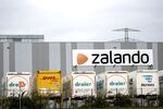 Cargo truck outside the Zalando SE online shopping logistics and fulfillment center in Erfurt, Germany.