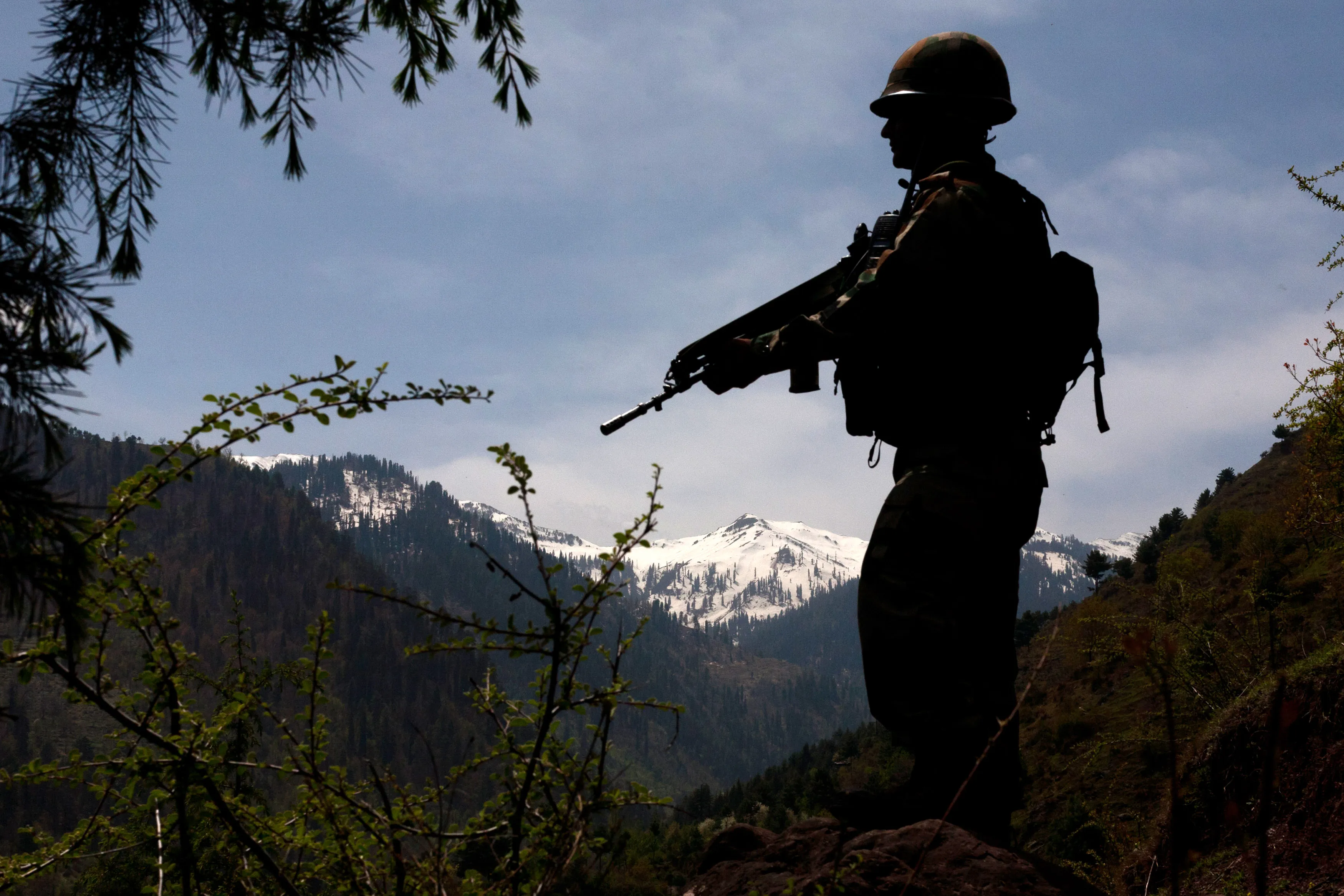 An Indian army soldier near the&nbsp;Line Of Control