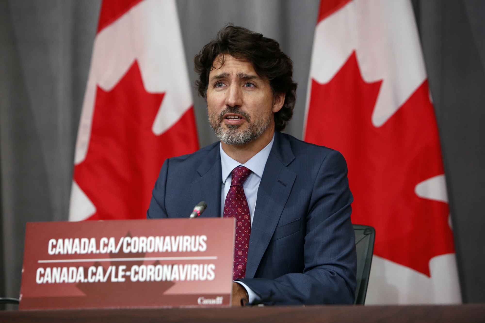 Justin Trudeau speaks during an Ottawa news conference on July 16, 2020.