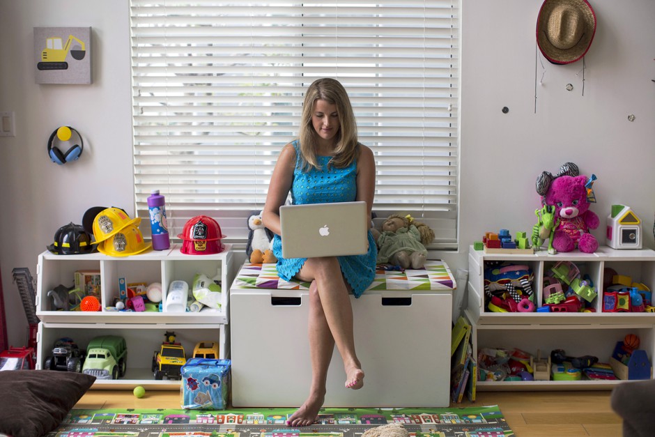 Chief executive of California-based social and educational group for parents Club MomMe, Rachel Pitzel, at home.