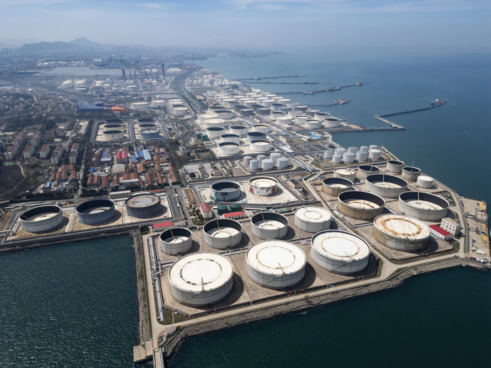 Qingdao Port Crude Oil Terminal in Qingdao, China.