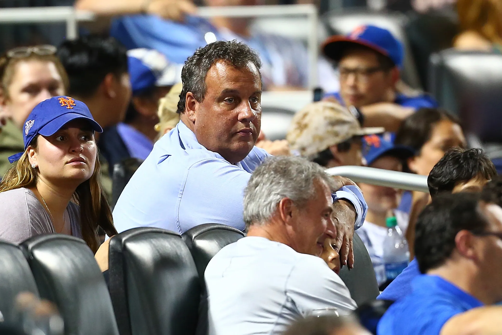 Chris Christie attends the game between the New York Mets and the St. Louis Cardinals at Citi Field on July 18, 2017. Photographer: Mike Stobe/Getty Images