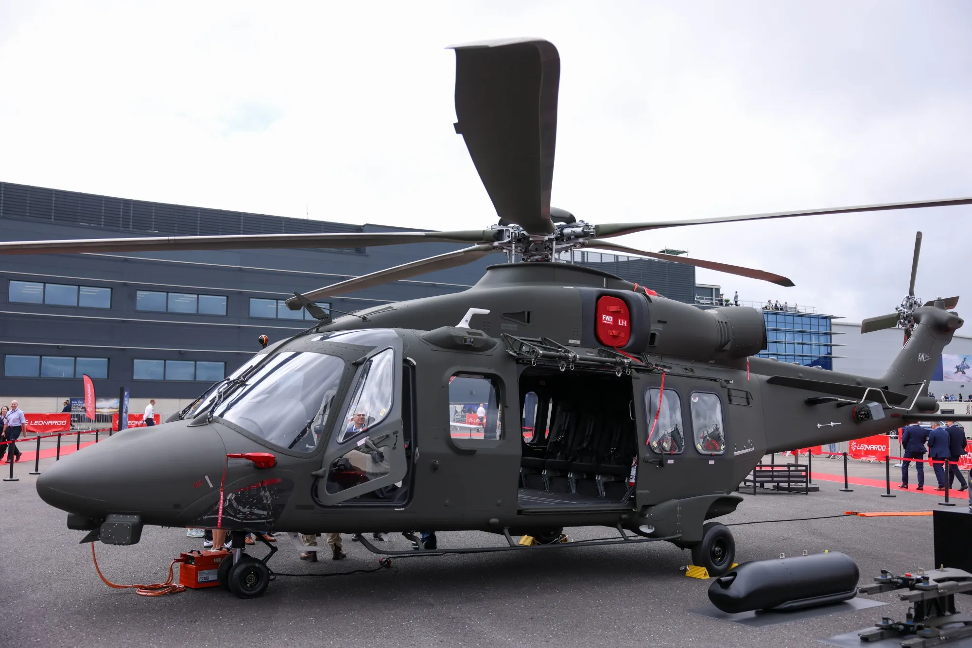 A Leonardo military helicopter.