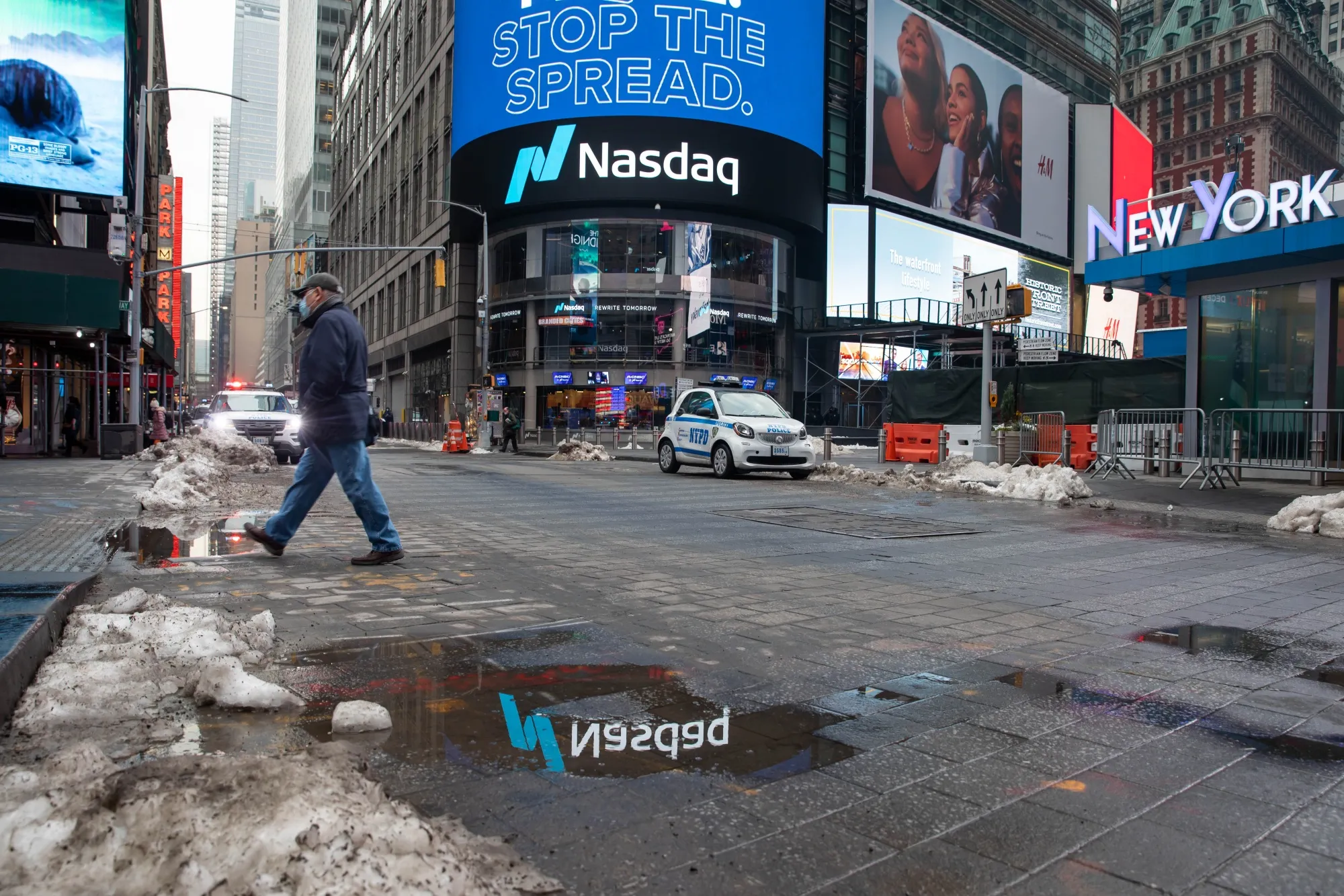 The Nasdaq MarketSite in New York on Dec. 21.