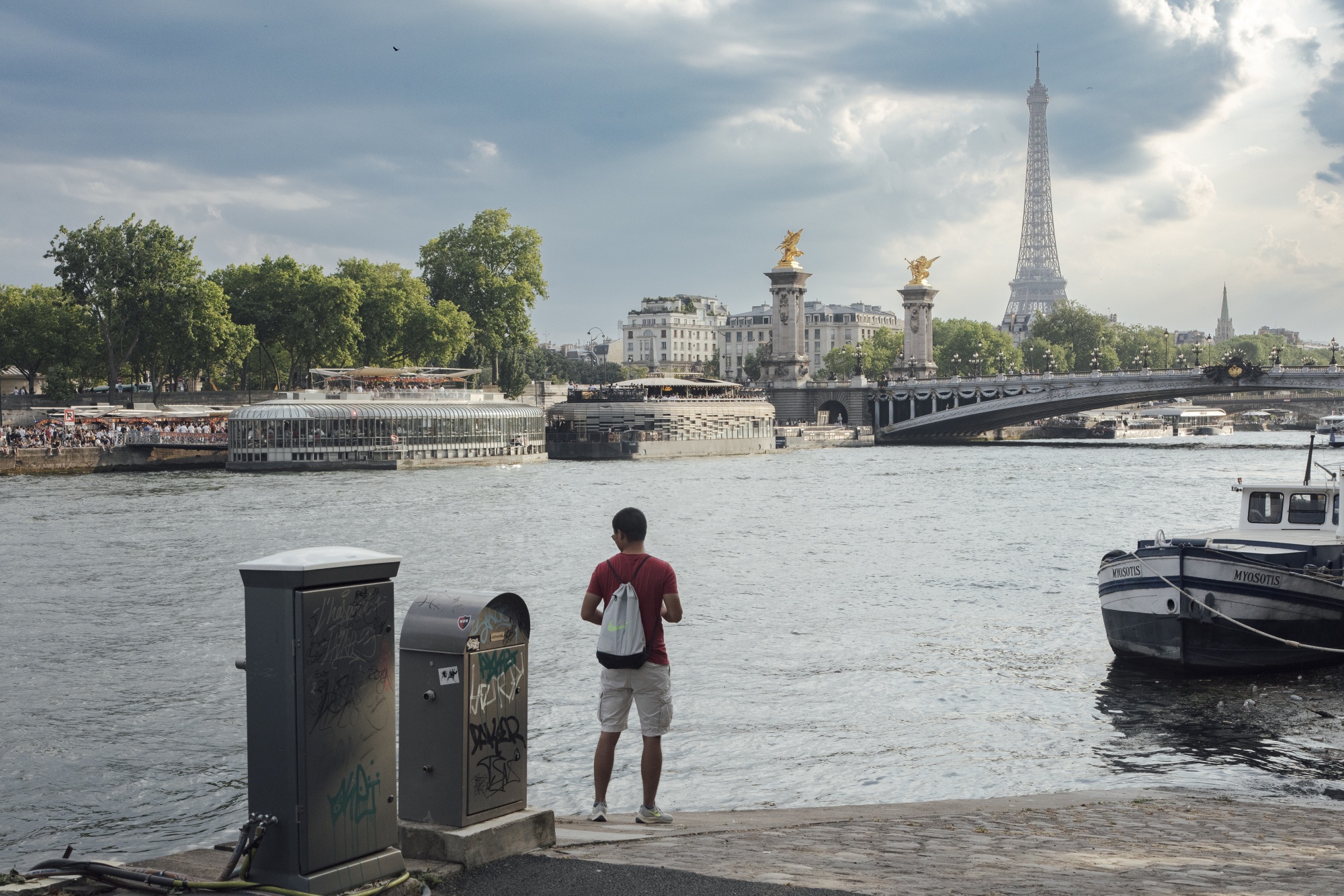 The Seine at the Pont Alexandre III, the start and end point of the triathlon for&nbsp;the Paris Olympics.