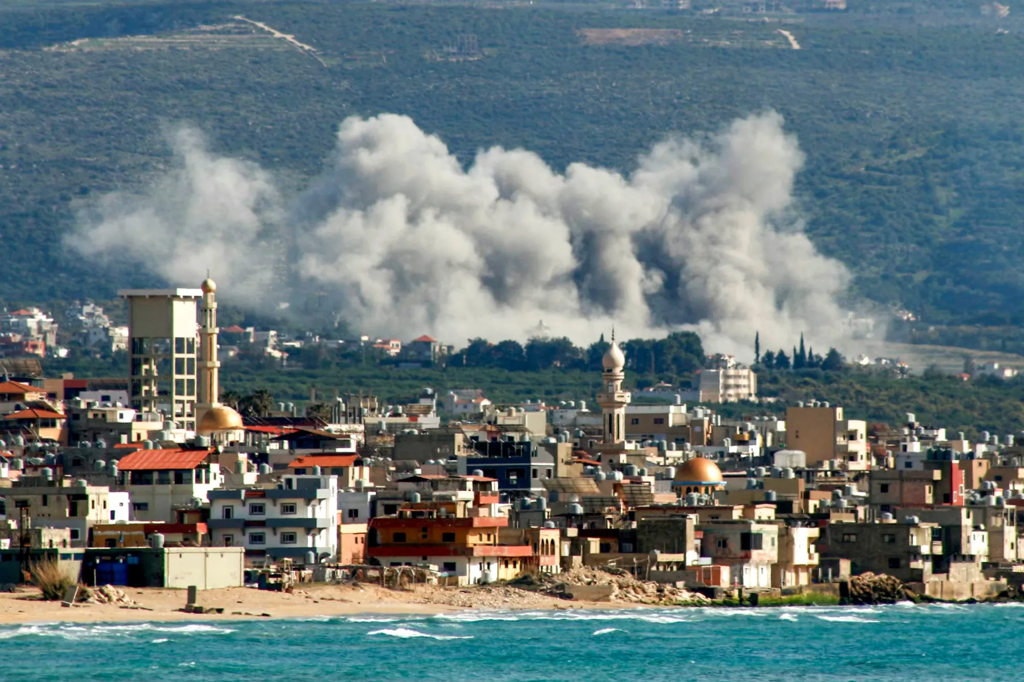 Smoke from an airstrike near Tyre, Lebanon, on April 13.