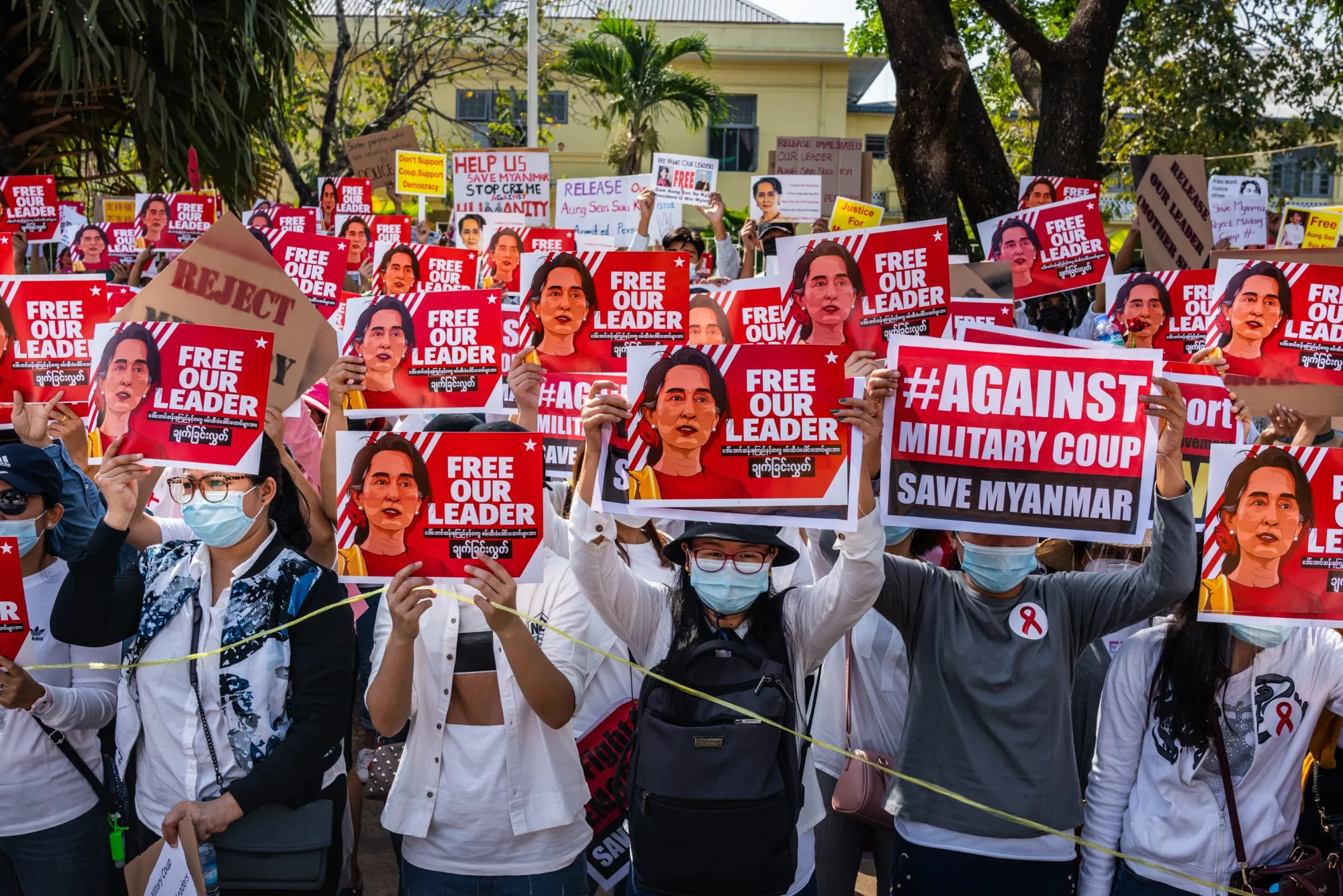 Protesters Take To Yangon's Streets Despite Martial Law