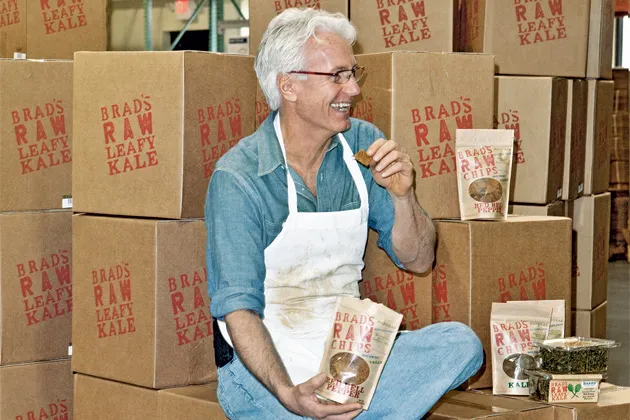Brad's Raw Chips, founded by Gruno in 2008, are sold in 500 grocery stores nationwide. Last year sales exceeded $2 million