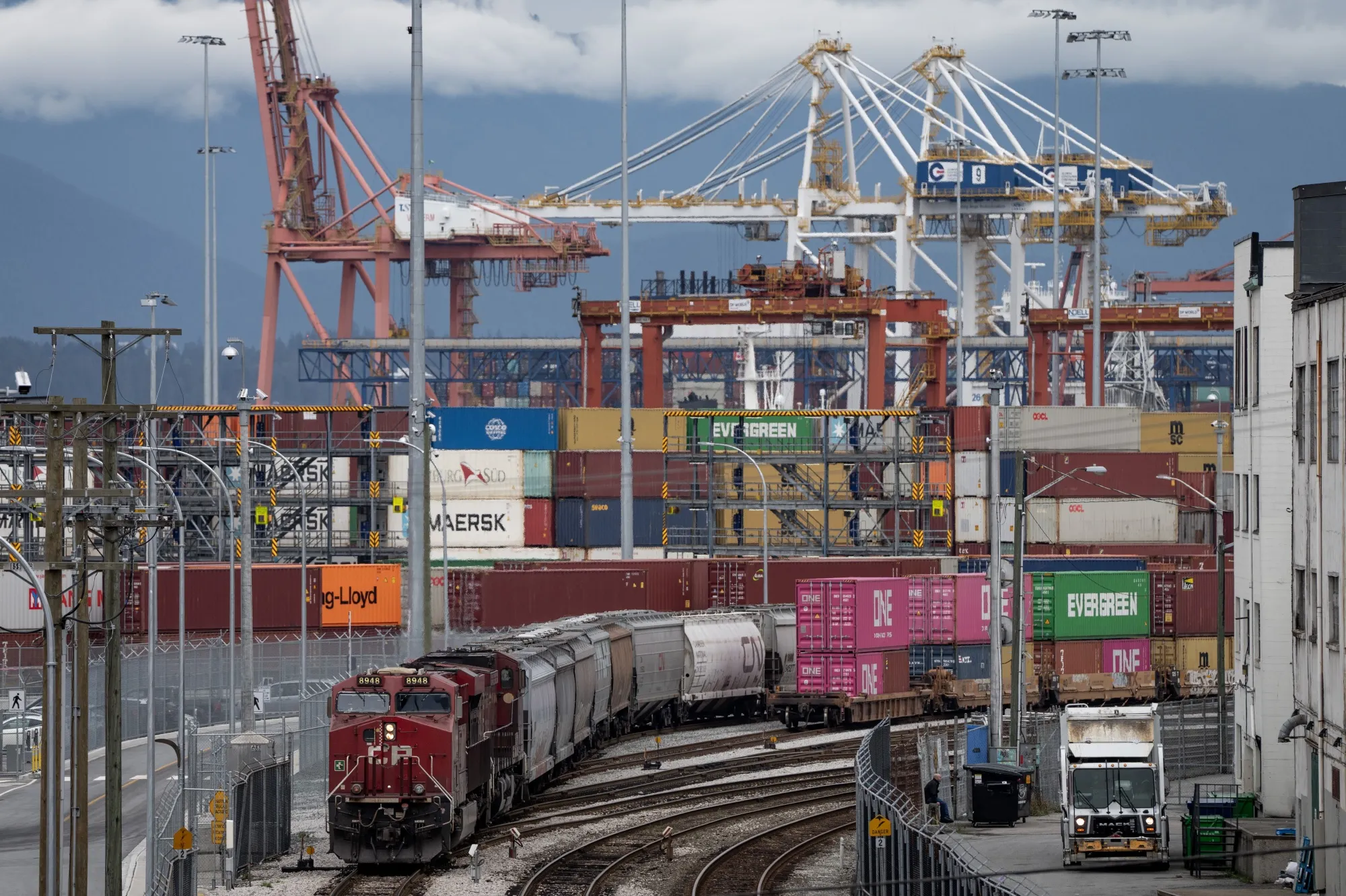 A Canadian Pacific Railway Co. locomotive at the Port of Vancouver in&nbsp;British Columbia, Canada.