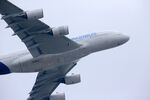 An Airbus SAS A380 aircraft performs a flying display in Paris.
