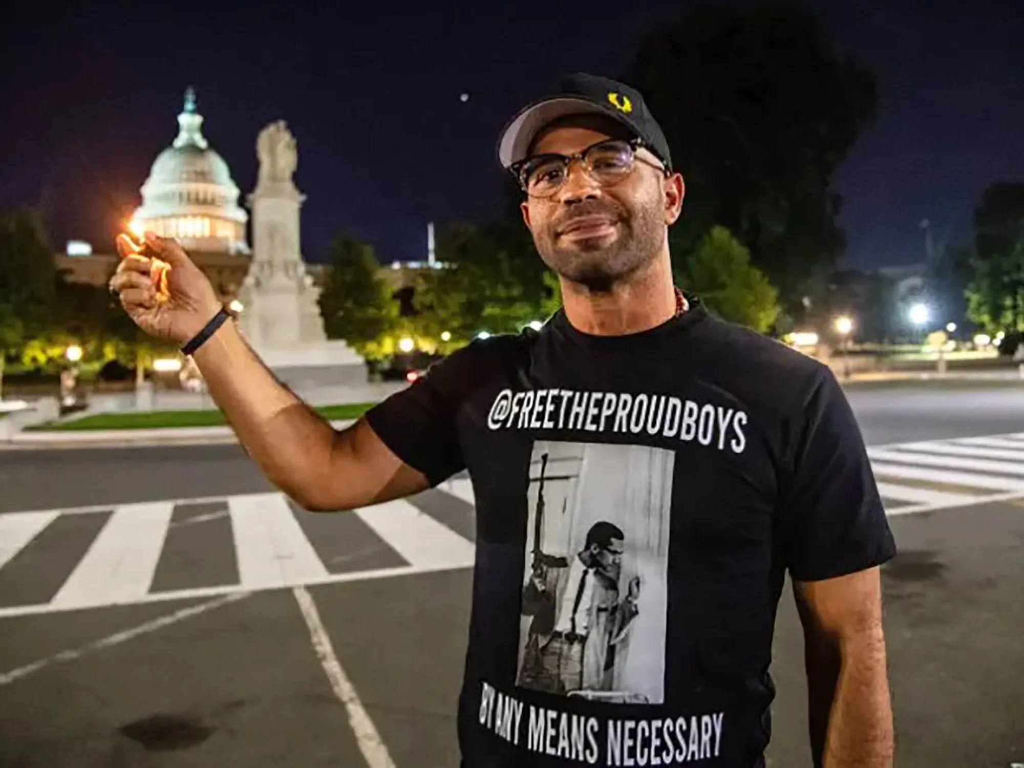 Enrique Tarrio outside the US Capitol.
