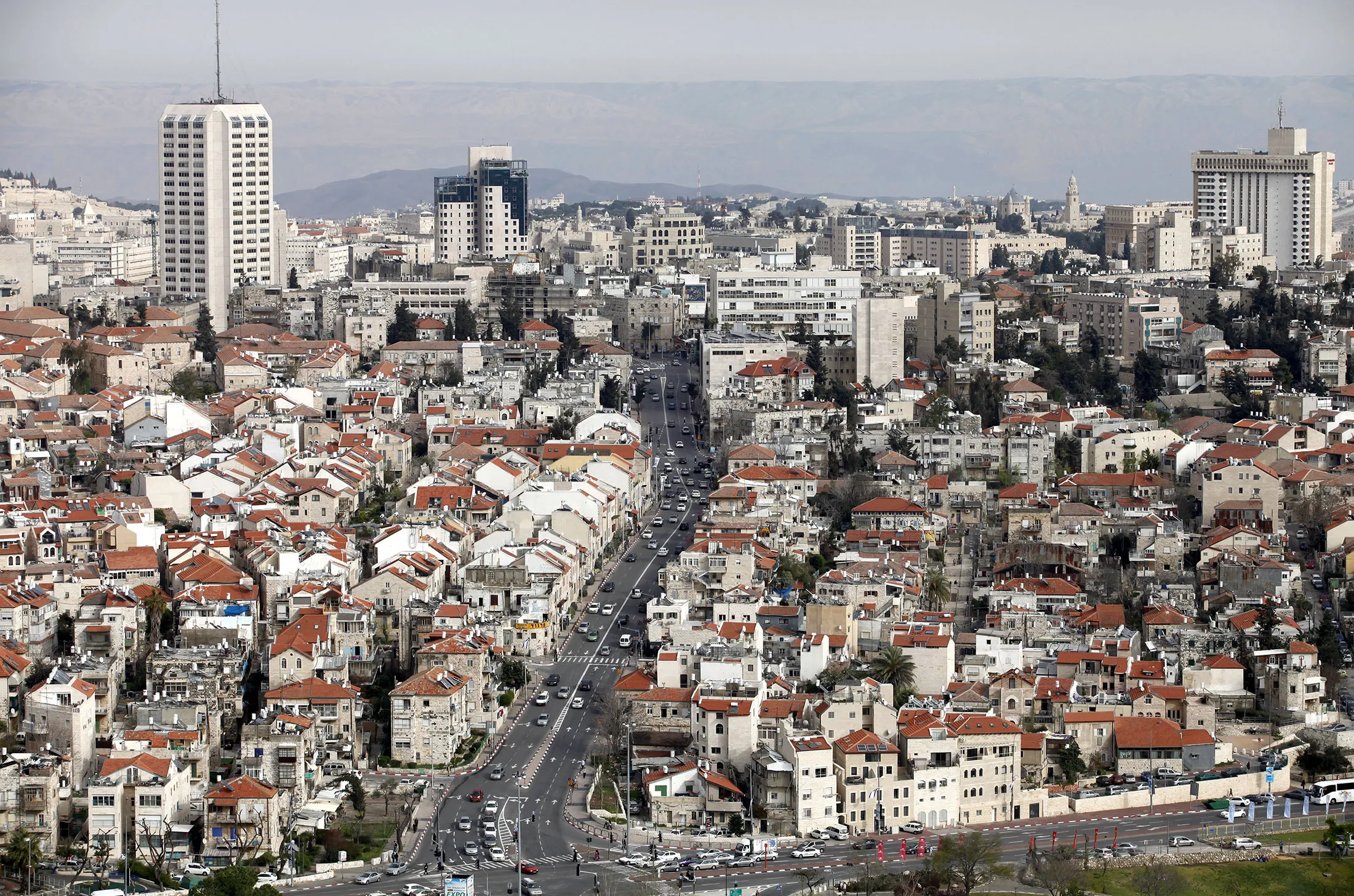 Residential properties stand on the city skyline in Jerusalem, Israel, on March 16, 2014.
