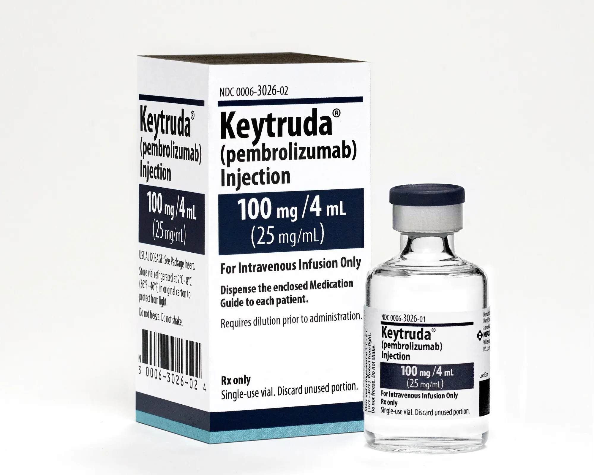 A vial of Keytruda.