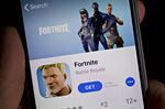 The Epic Games Inc. Fortnite: Battle Royale video game is seen in Apple’s App Store.