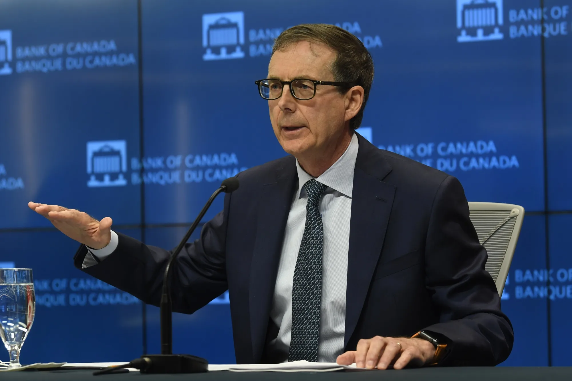 Tiff Macklem speaks during a Bank of Canada news conference on July 15.