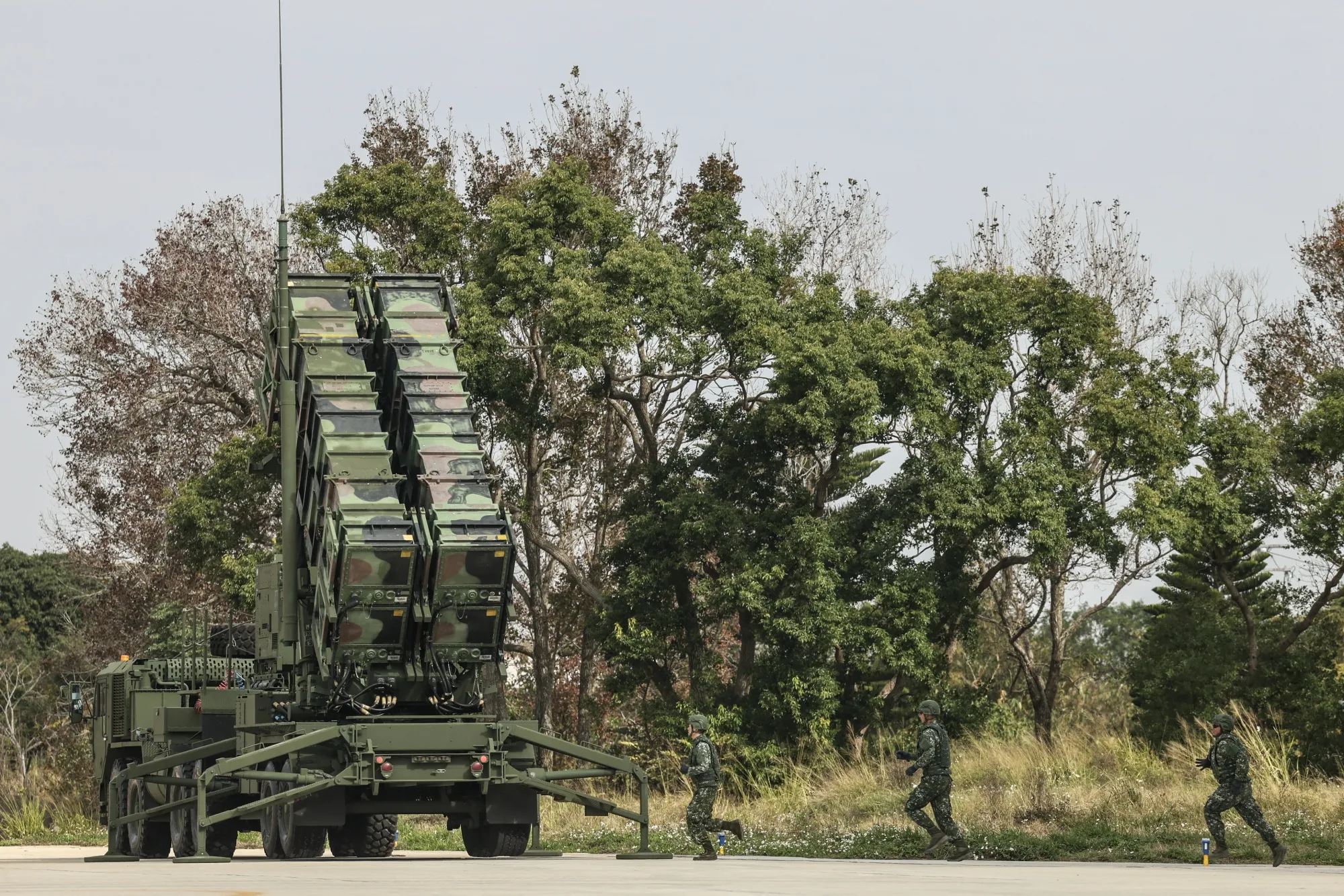 Taiwanese soldiers operate the Launching Station of a PAC-3 Patriot missile system in Jan. 2025.&nbsp;