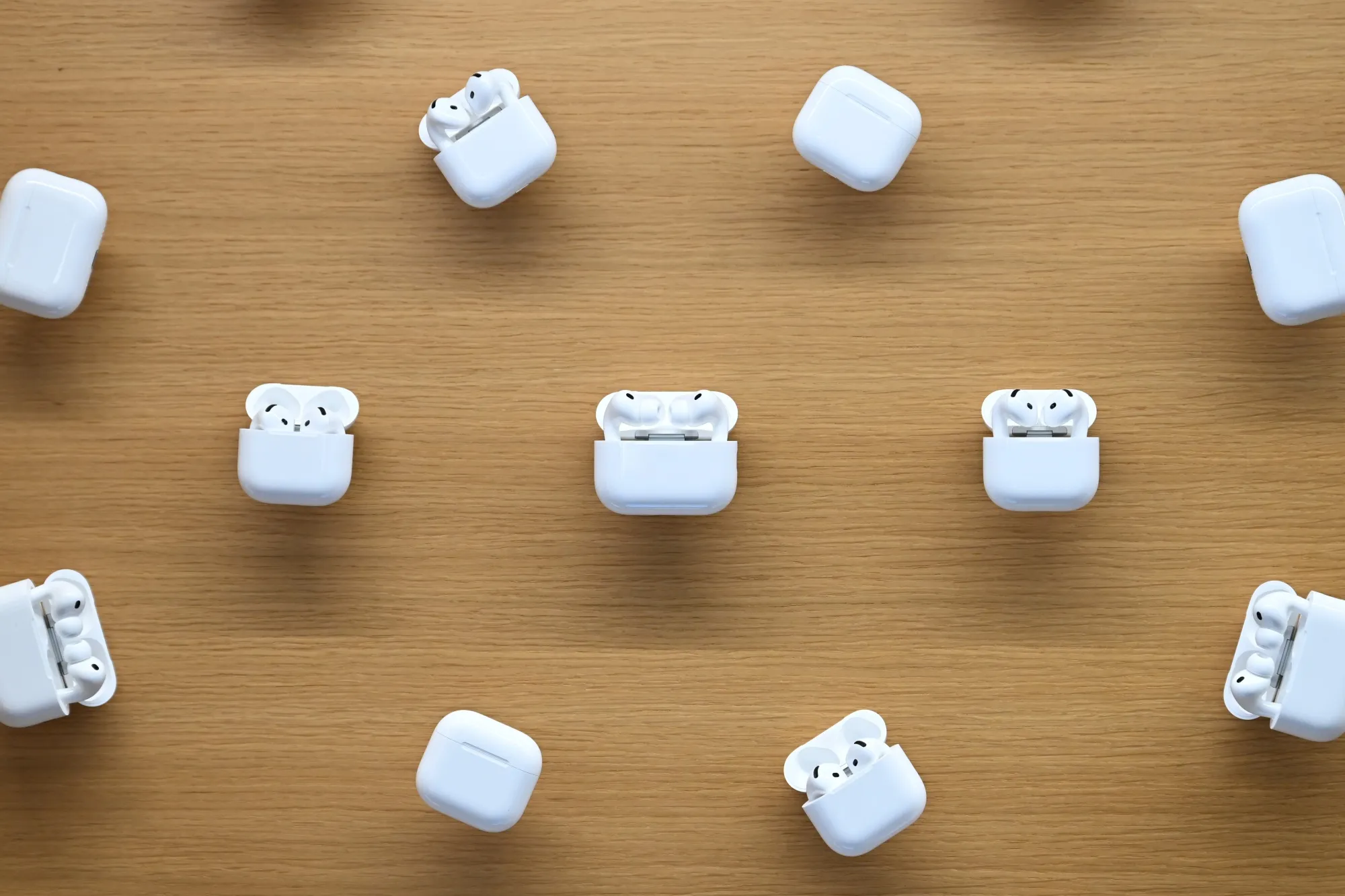 A display of AirPods&nbsp;at an Apple Inc. store&nbsp;in London in 2025.