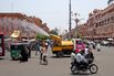 A truck sprays water mist to provide relief from the sun in Jaipur, India, on May 15.