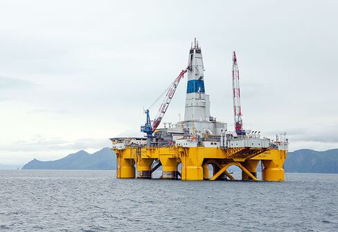 Shell's Polar Pioneer rig in Unalaska, Alaska.