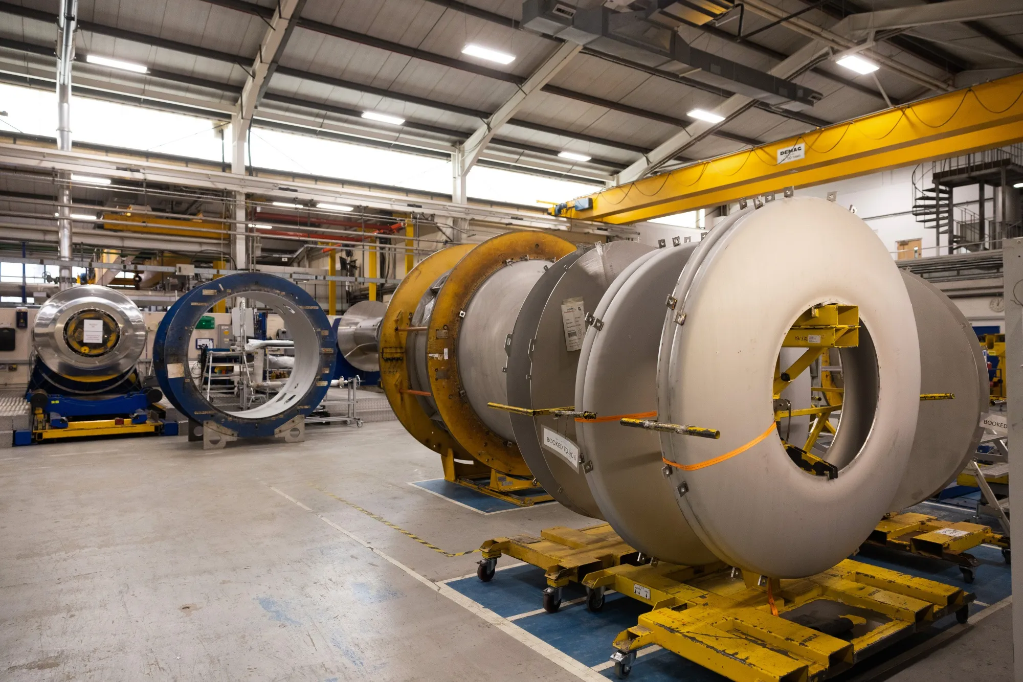 MRI&nbsp;scanners on the manufacturing production line at a factory near Oxford, UK.