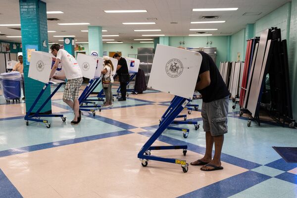 Residents Cast Ballots In New York City Mayoral Democratic Primary Election
