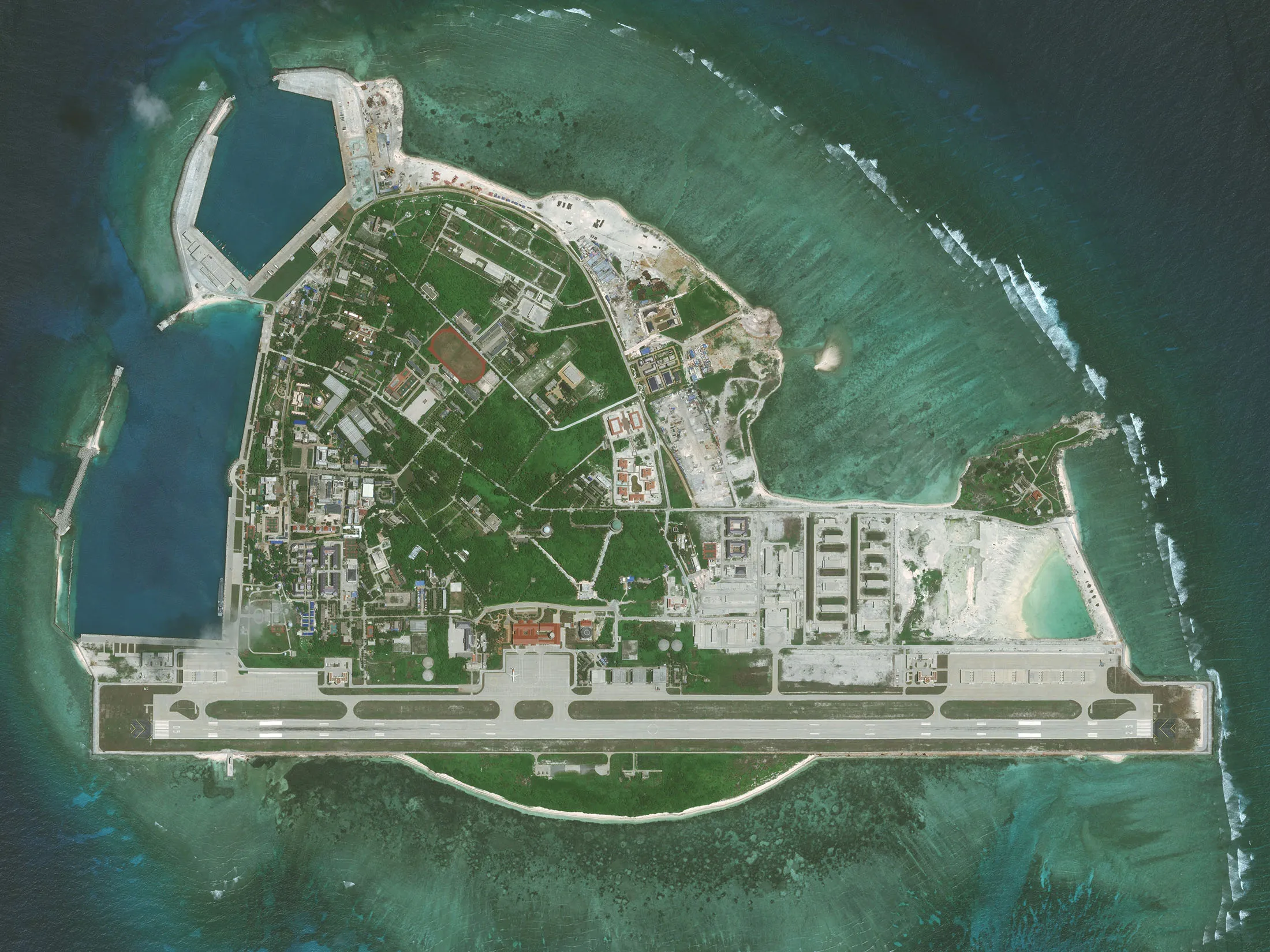 May 12, 2018: DigitalGlobe imagery of Woody Island (Yongxing Island) in the South China Sea.