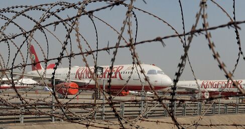 Grounded Kingfisher Airlines aircrafts in 2012