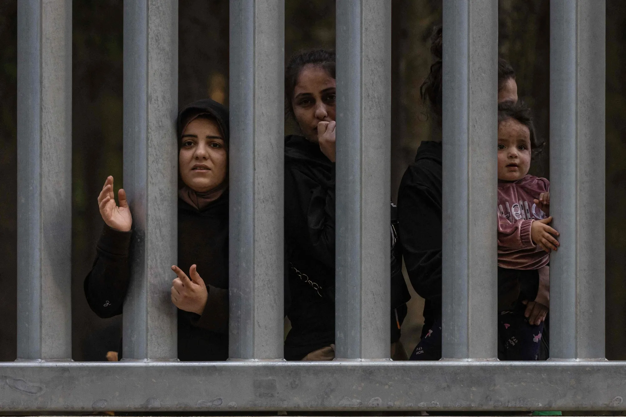 Migrant families from Syria and Iraq&nbsp;at the Polish - Belarus border in eastern Poland.