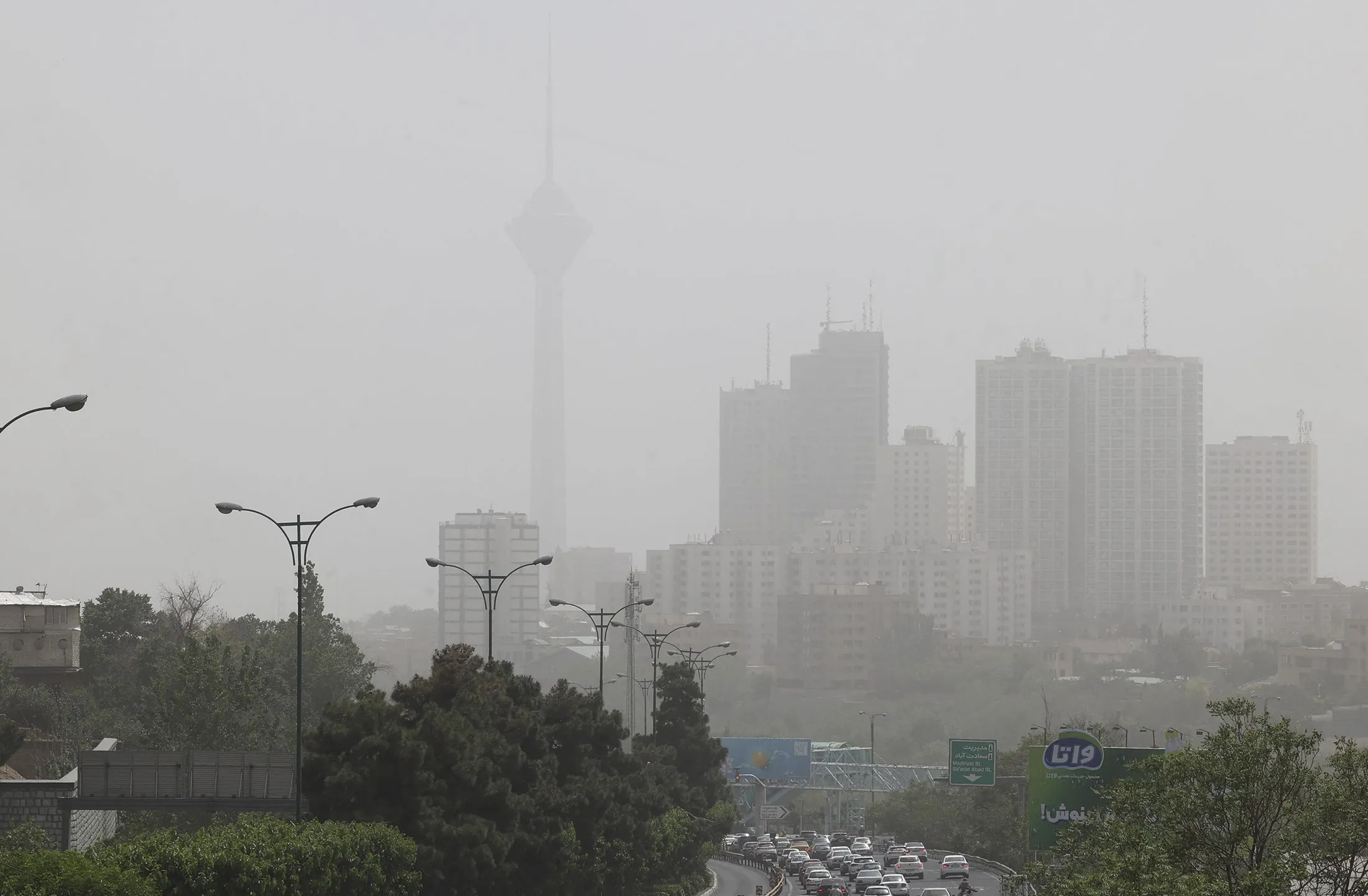 The Iranian capital of Tehran is&nbsp;engulfed in dust during a sand storm&nbsp;on May 25, 2022.