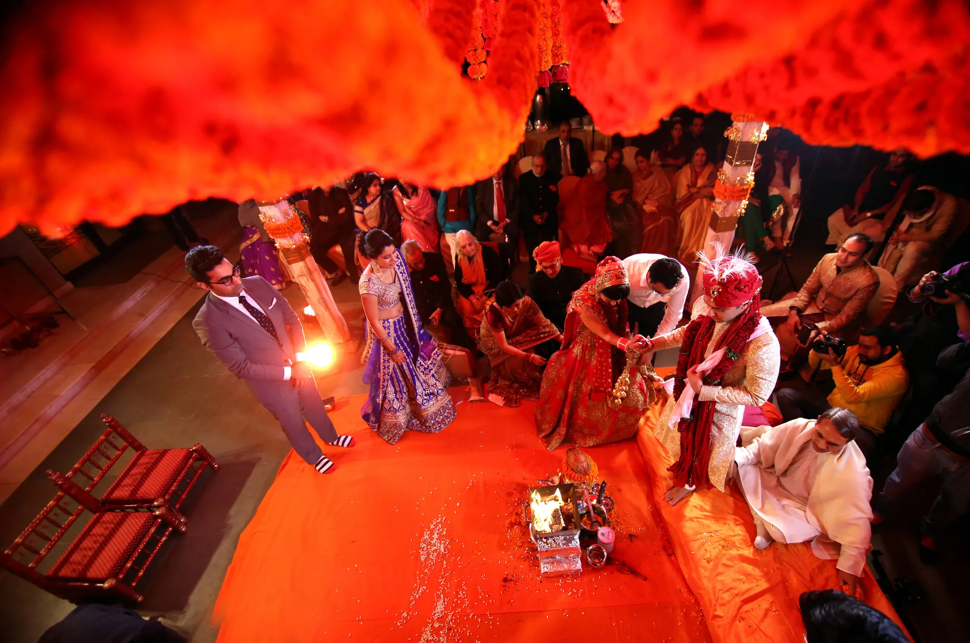 Wedding photographed with a drone.
