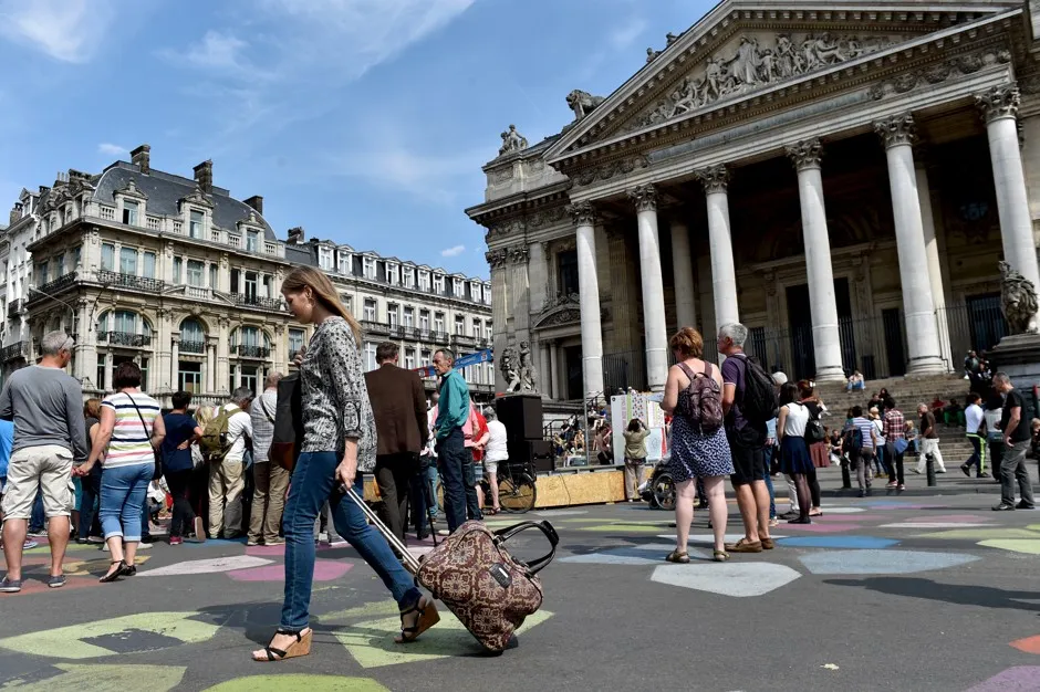 A newly pedestrianized area of central Brussels in 2015. The city is now systematically banning cars from major boulevards.