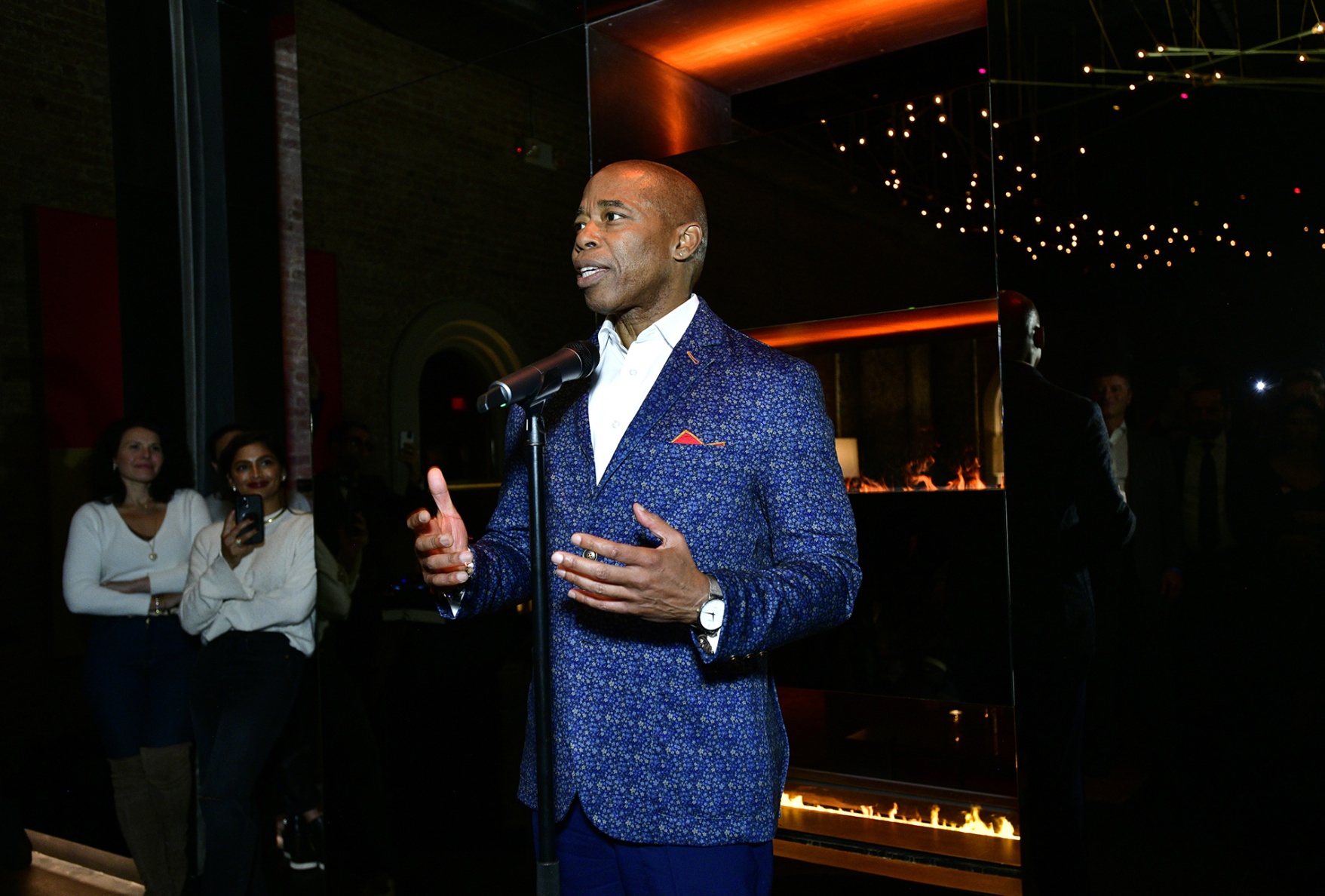 Eric Adams speaks at an election party&nbsp;in New York on Nov. 2.