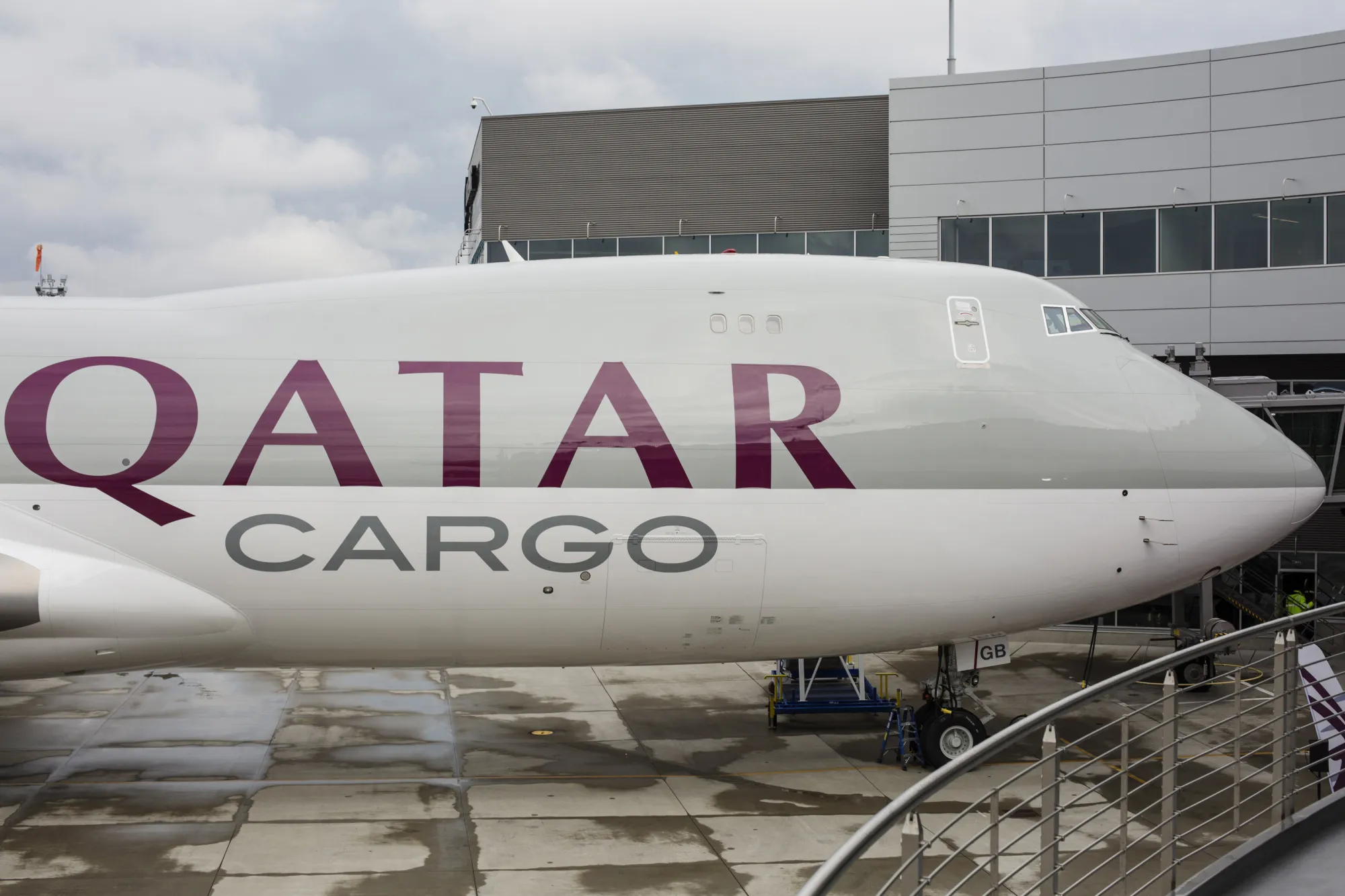 A Boeing Co. 747-8 cargo airplane, operated by Qatar Airways