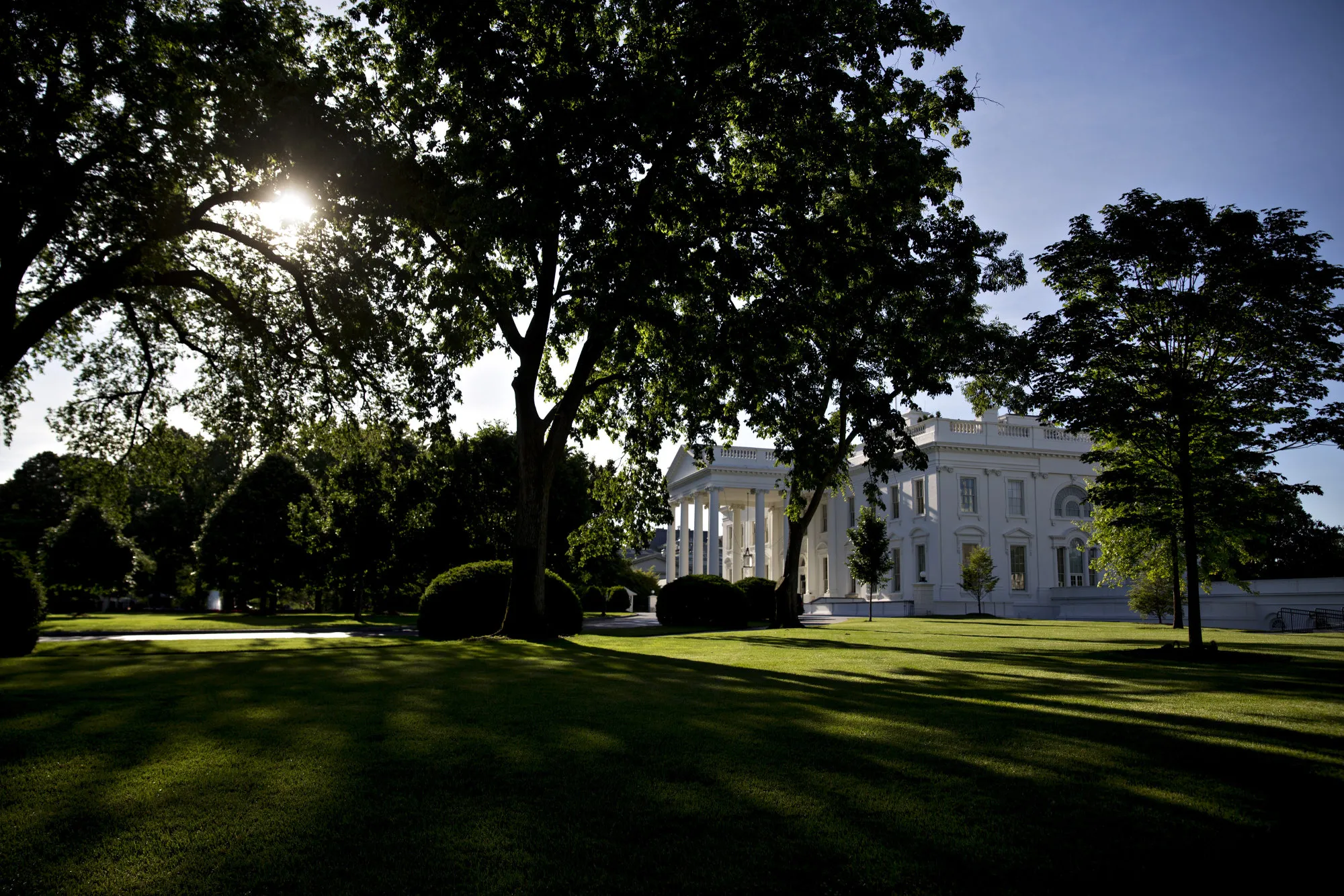 The sun rises near the White House in Washington, D.C., U.S.