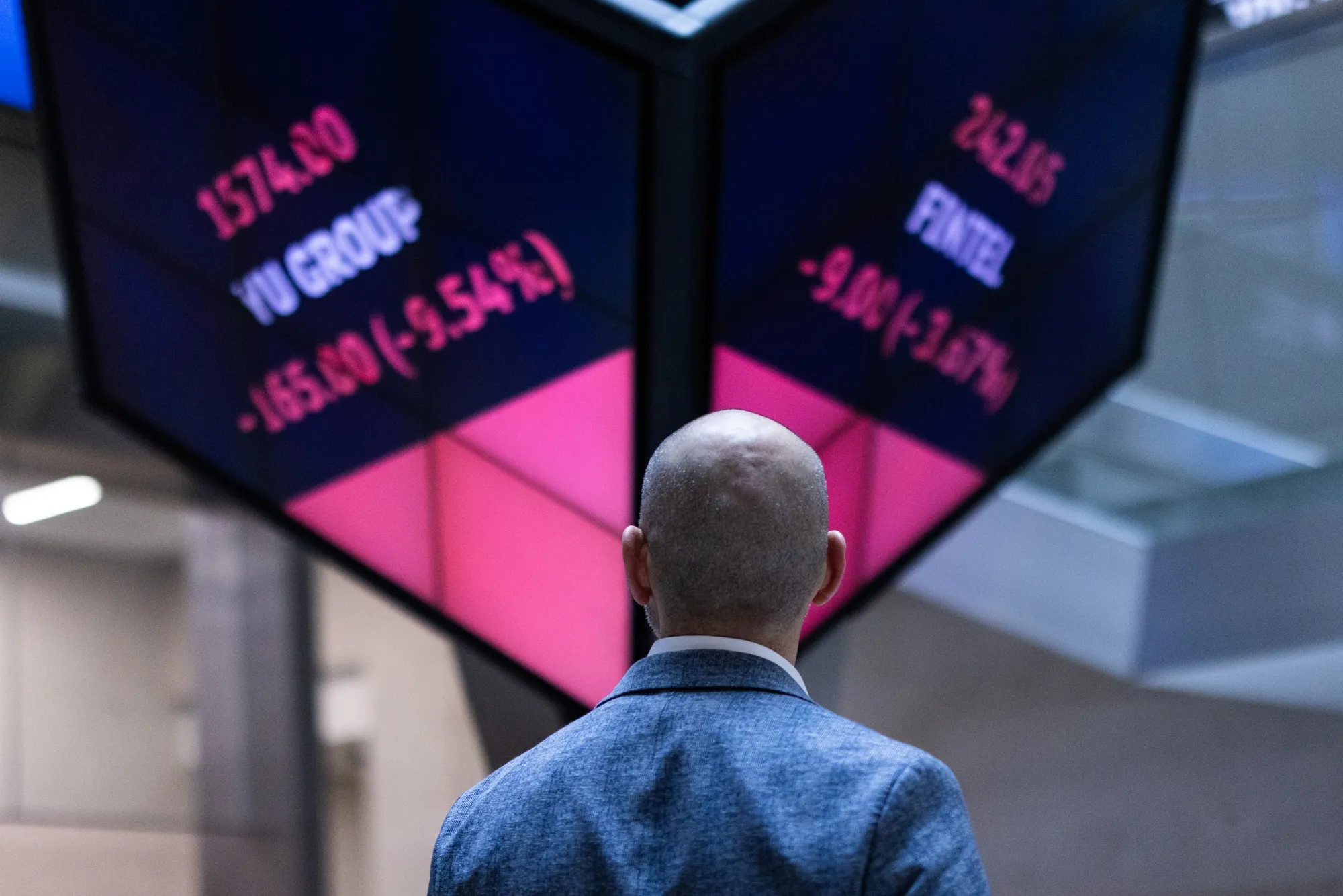 Stock price information at the London Stock Exchange.