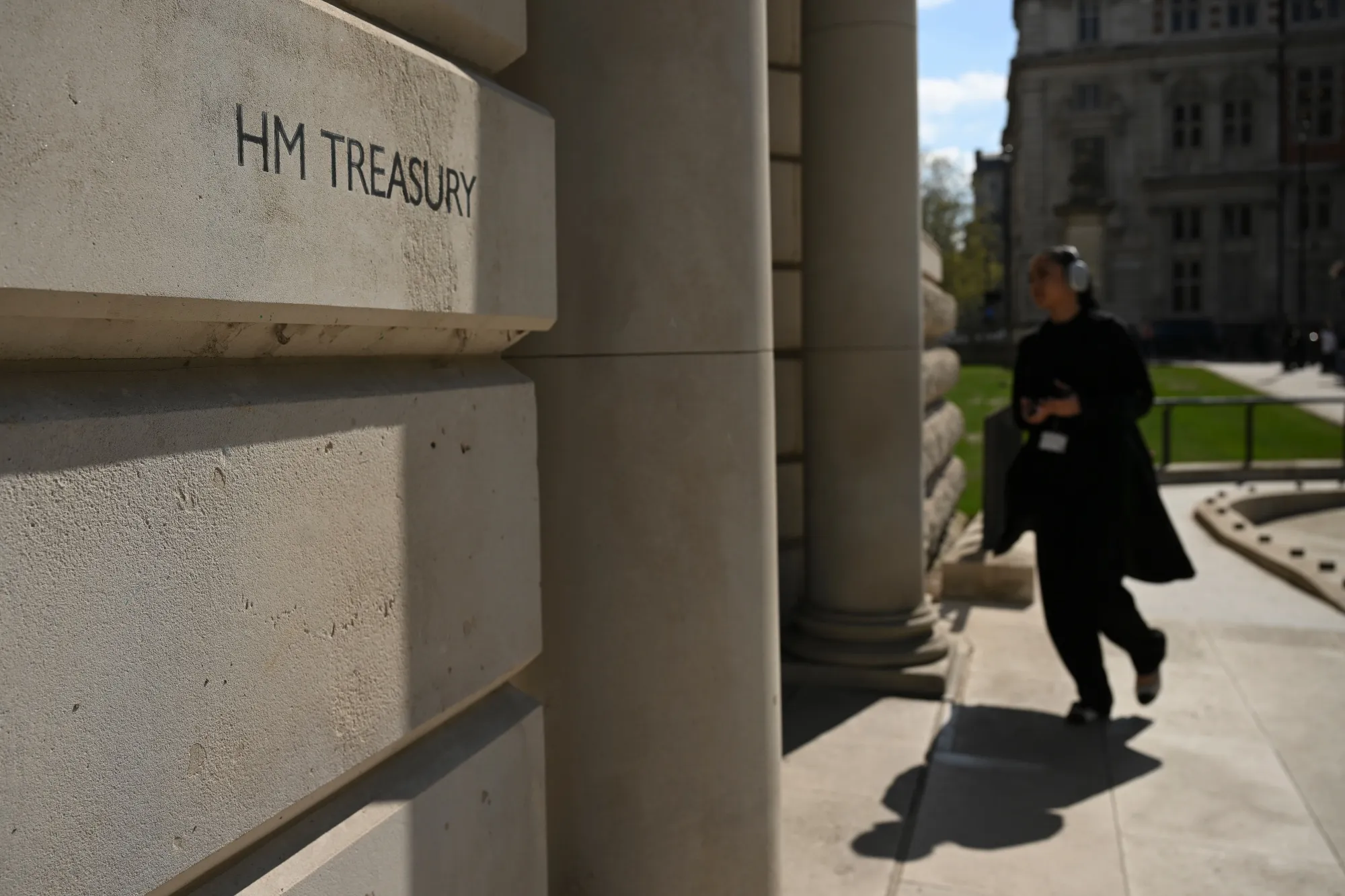 The HM Treasury building in the Westminster district of London.