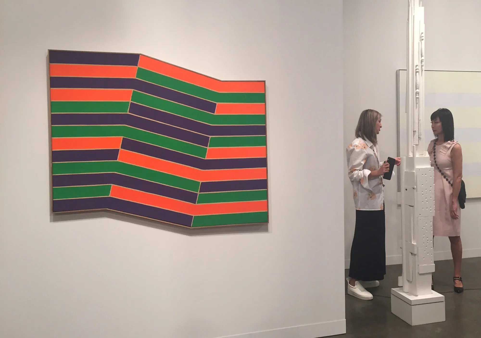 Stella painting priced at $2.7 million. Photographer: Katya Kazakina/Bloomberg
