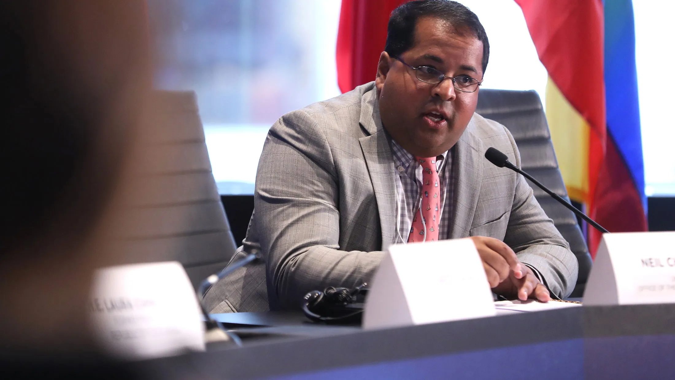 Neil Chatterjee speaks at the 2016 Concordia Summit on Sept. 20, 2016, in New York City.
