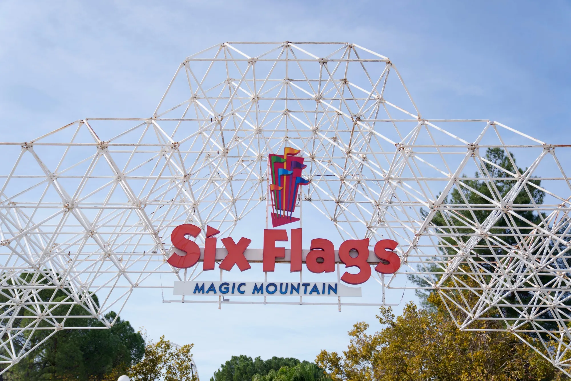 Six Flags Magic Mountain theme park in Valencia, California.