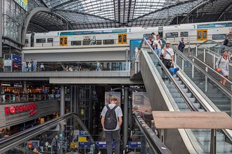 Travelers In Berlin Central Station