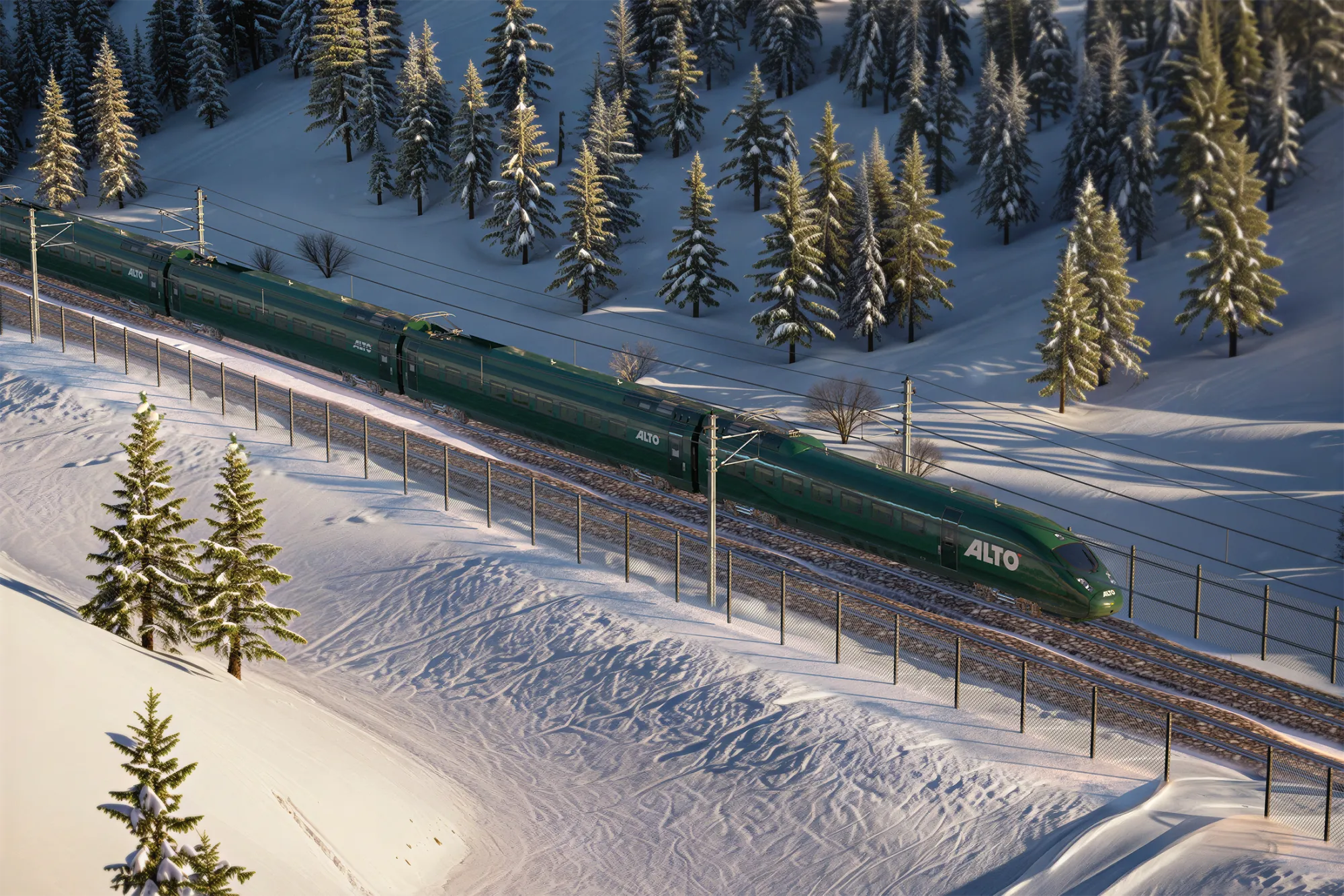 A rendering of Alto’s high-speed rail project in Canada.