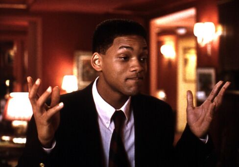 1993年の映画「私に近い6人の他人」でアイクべーハーのボタンダウン(カスタムメード)を着るウィル・スミス